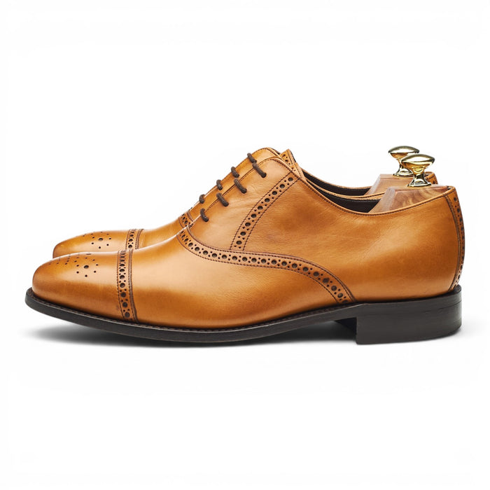 'Flynn' Tan Brown Leather Oxford Brogues UK 7.5 G