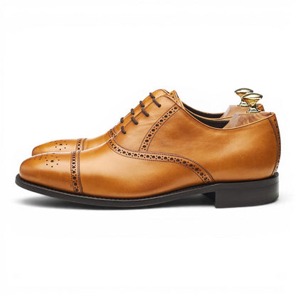 'Flynn' Tan Brown Leather Oxford Brogues UK 7.5 G