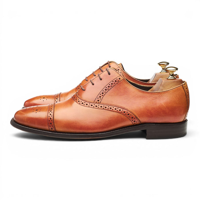 'Flynn' Tan Brown Leather Oxford Brogues UK 9.5 G