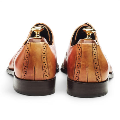 'Flynn' Tan Brown Leather Oxford Brogues UK 9.5 G