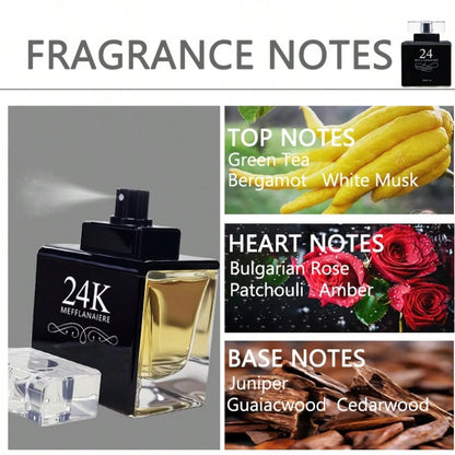 FMALOL 50ml 24K BLACK Perfume Citrus Top Amber Cedar Base Fragrance,Suitable For Any Occasion, The Best Gift, A Neutral Perfume
