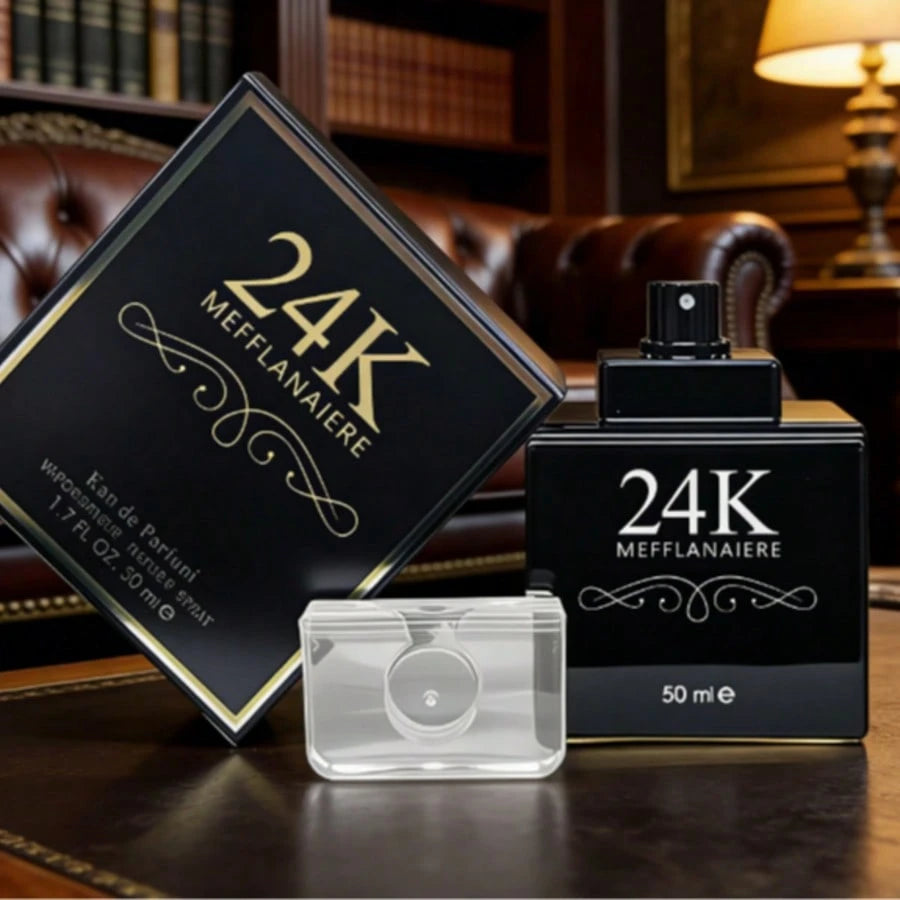 FMALOL 50ml 24K BLACK Perfume Citrus Top Amber Cedar Base Fragrance,Suitable For Any Occasion, The Best Gift, A Neutral Perfume