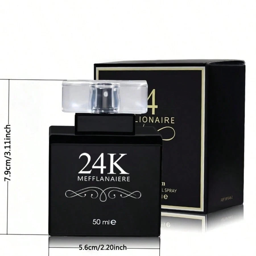 FMALOL 50ml 24K BLACK Perfume Citrus Top Amber Cedar Base Fragrance,Suitable For Any Occasion, The Best Gift, A Neutral Perfume