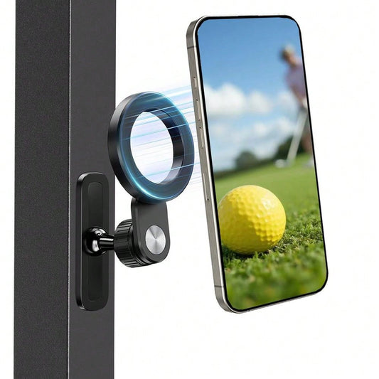 Foldable Magnetic Phone Holder, 1pc 360° Adjustable Phone Holder For Golf Cart & Gym, Dual Magnet Fitness Phone Mount Compatible With IPhone 16/15/14/13/12 Series