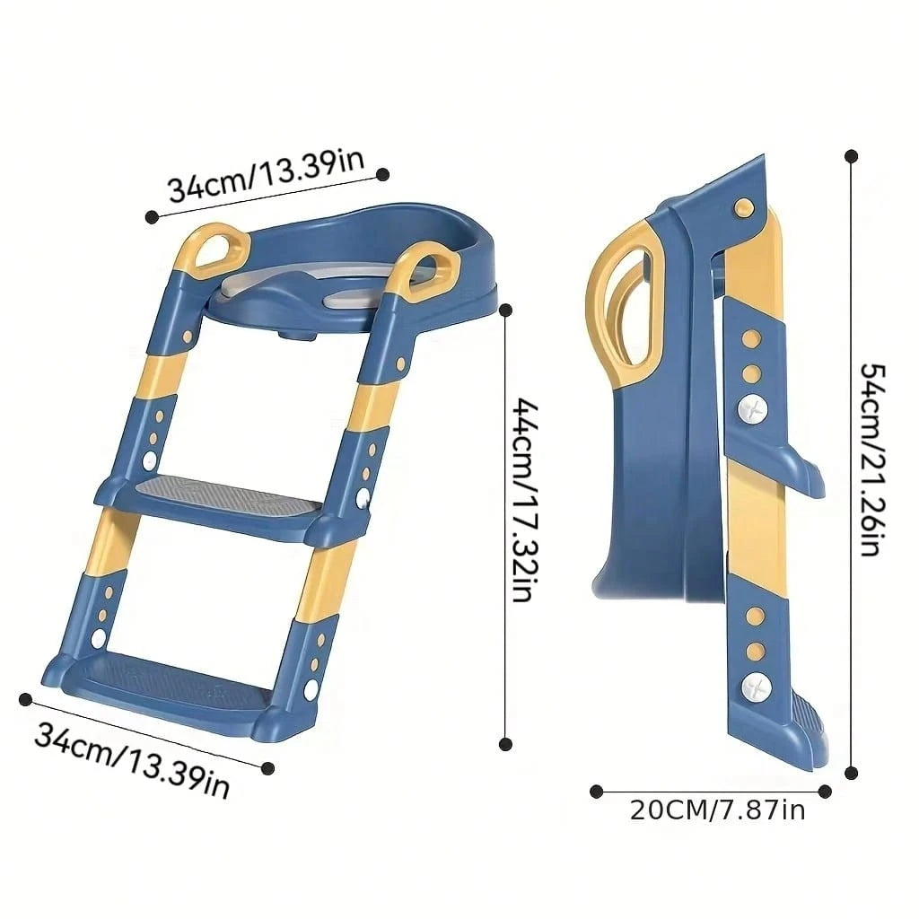 Foldable Stair Step Child Toilet Training Seat, Child Aid Toilet Stool, Stair Step Toilet Training Toilet, Perfect For Independent Training