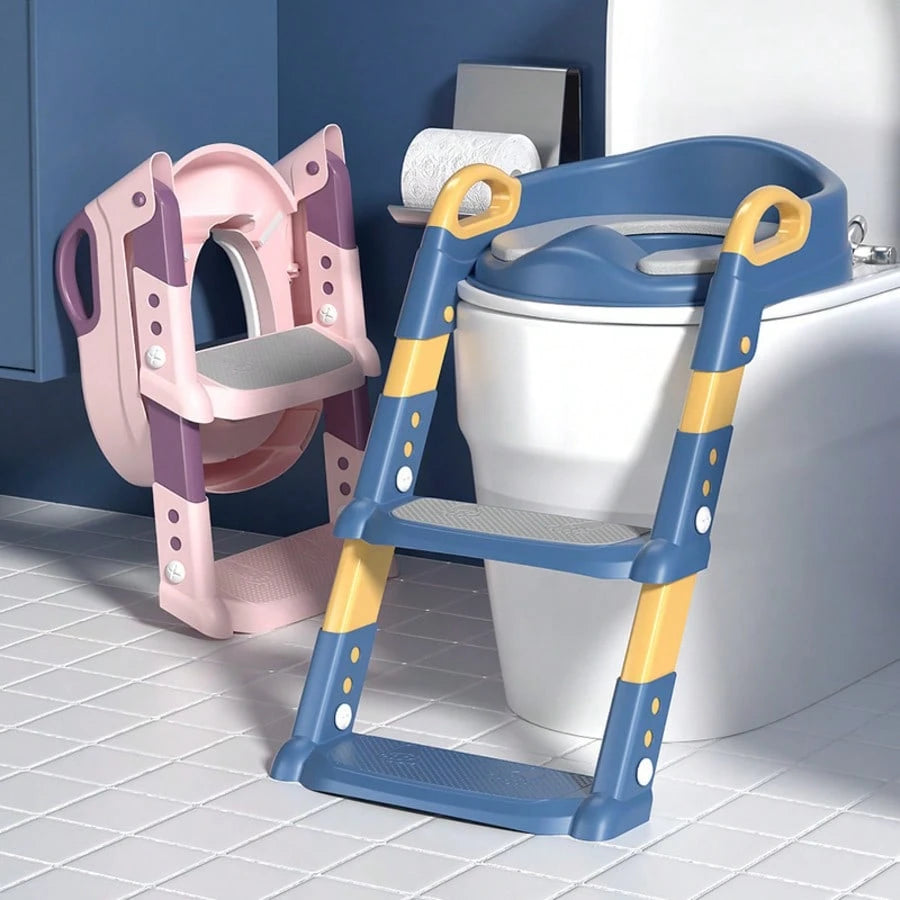 Foldable Stair Step Child Toilet Training Seat, Child Aid Toilet Stool, Stair Step Toilet Training Toilet, Perfect For Independent Training