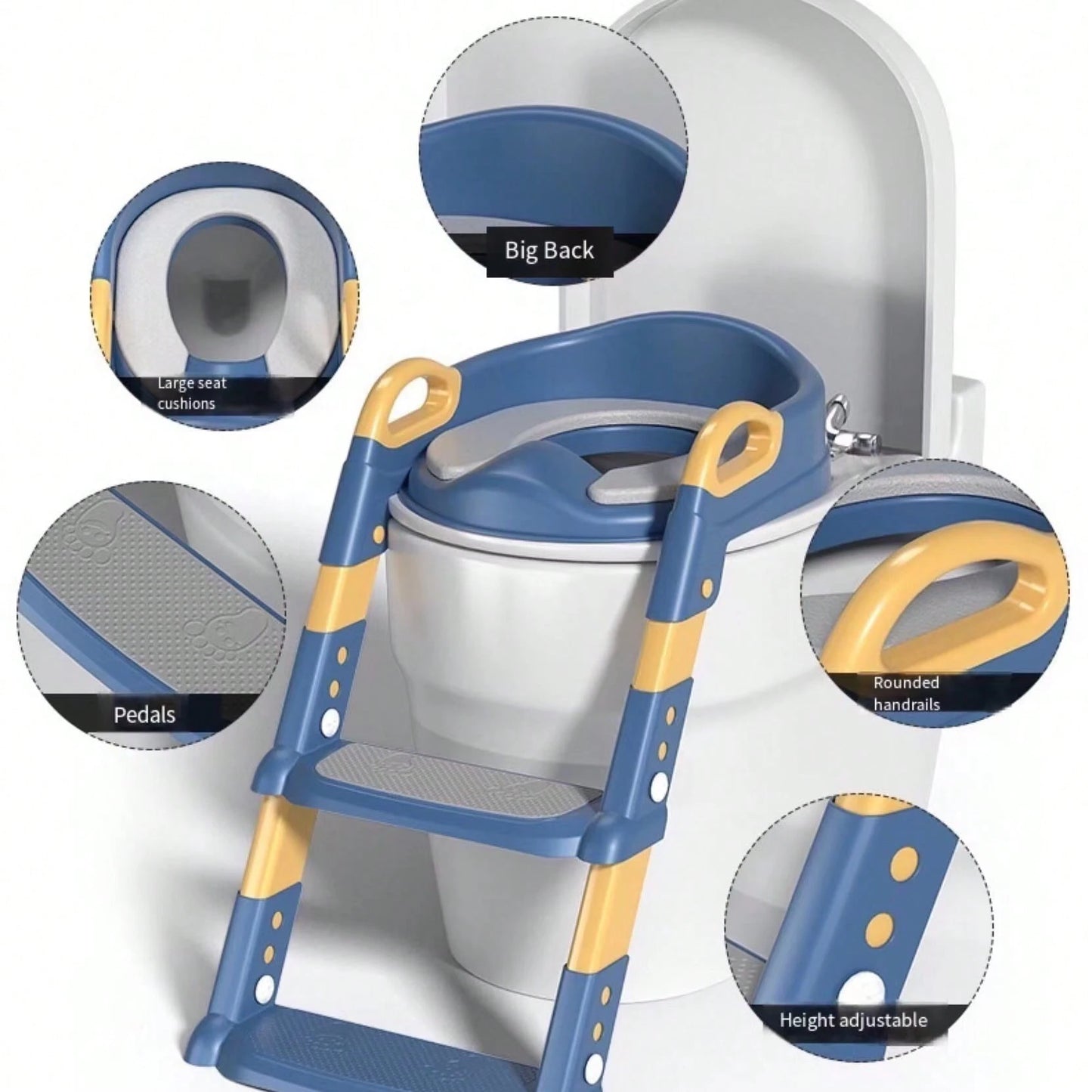 Foldable Stair Step Child Toilet Training Seat, Child Aid Toilet Stool, Stair Step Toilet Training Toilet, Perfect For Independent Training