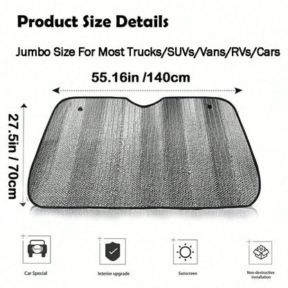 Foldable Universal Car Sun Visor, Windshield Sun Shade, Anti-UV Car Accessories
