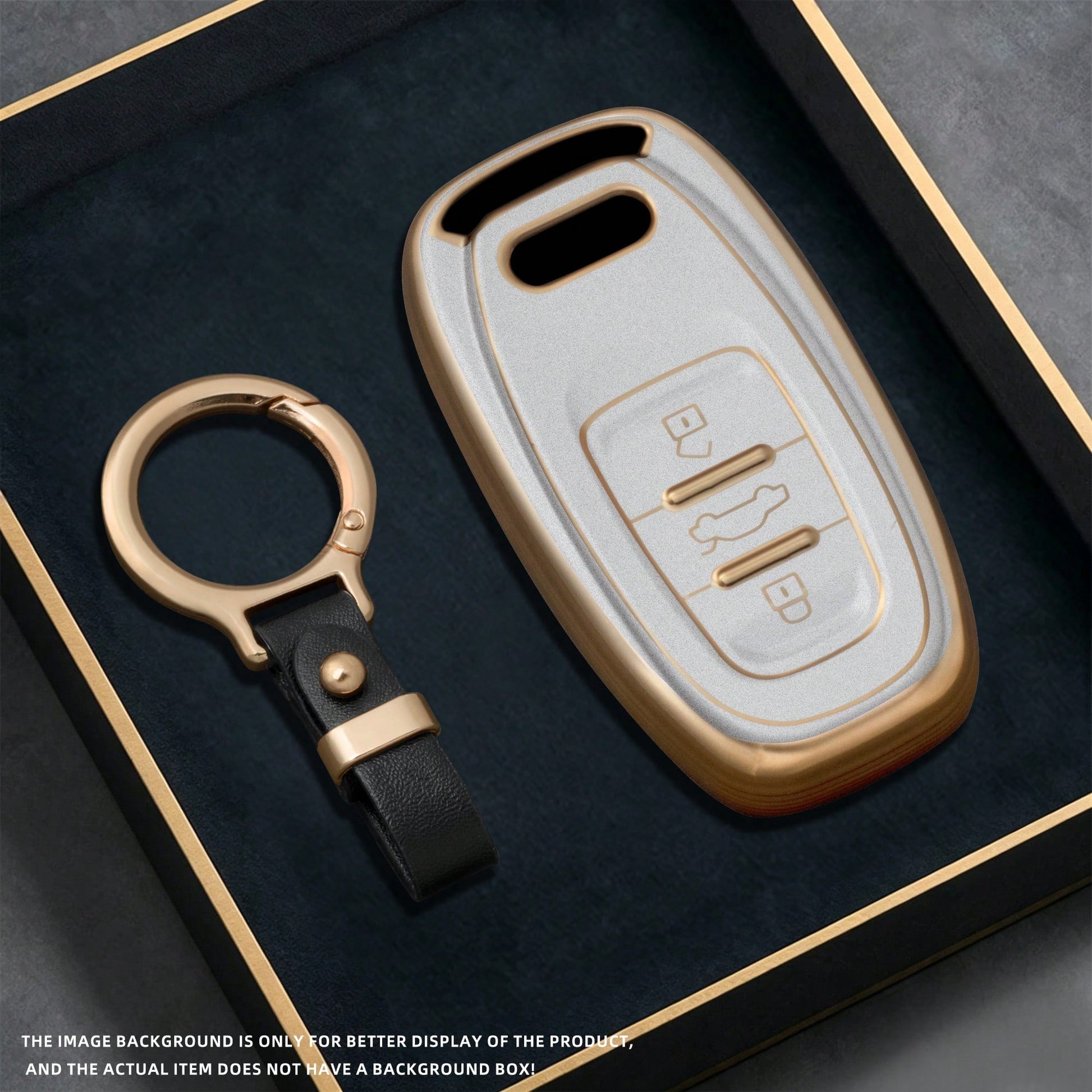For Audi A4 A1 A3 S4 B7 B8 A6 A5 A7 A8 Q5 S5 S6 Q7 Car Remote Key Case Cover Holder Accessories Keychain