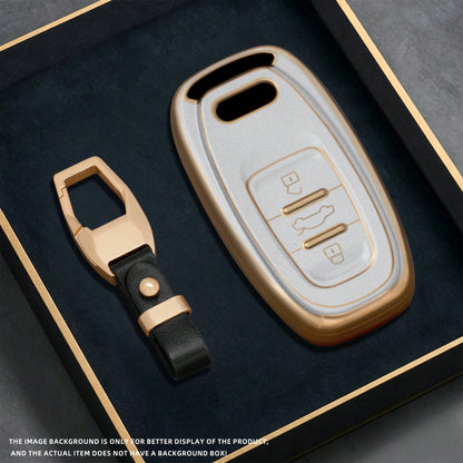 For Audi A4 A1 A3 S4 B7 B8 A6 A5 A7 A8 Q5 S5 S6 Q7 Car Remote Key Case Cover Holder Accessories Keychain