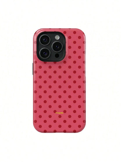 Fragola CUPCAKE Phone Case- Red Polka Dot Design Suitable For IPhone17/IPhone17 Air/IPhone17 Pro/IPhone17 Pro Max/16 Pro Max/15 Pro Max/14 Pro Max/13 Pro Max/12 Pro Max- Summer Protection & Style