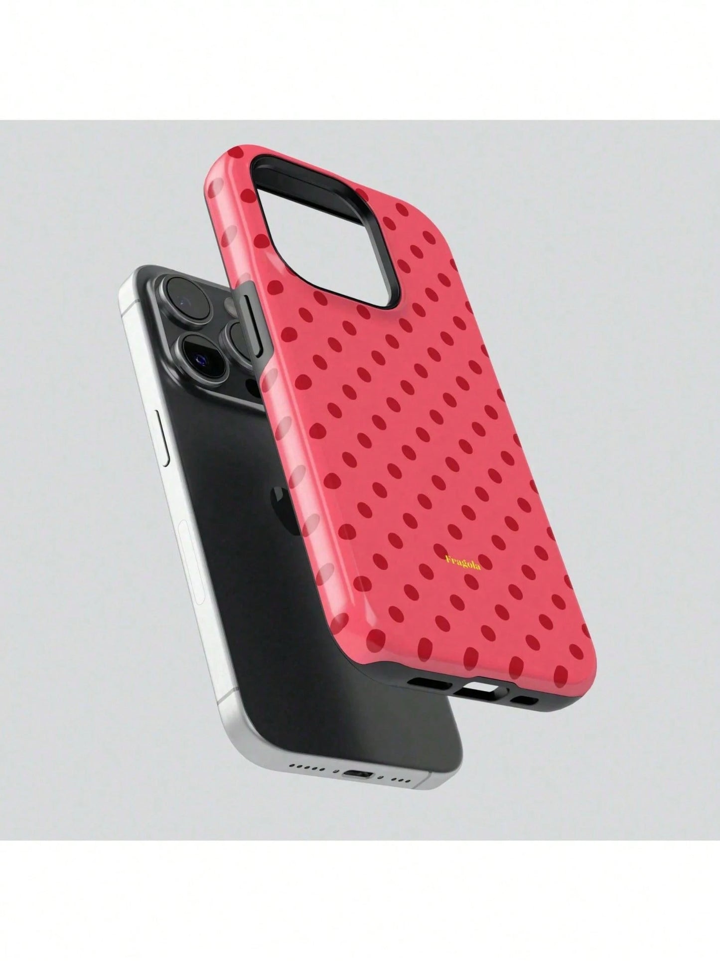 Fragola CUPCAKE Phone Case- Red Polka Dot Design Suitable For IPhone17/IPhone17 Air/IPhone17 Pro/IPhone17 Pro Max/16 Pro Max/15 Pro Max/14 Pro Max/13 Pro Max/12 Pro Max- Summer Protection & Style