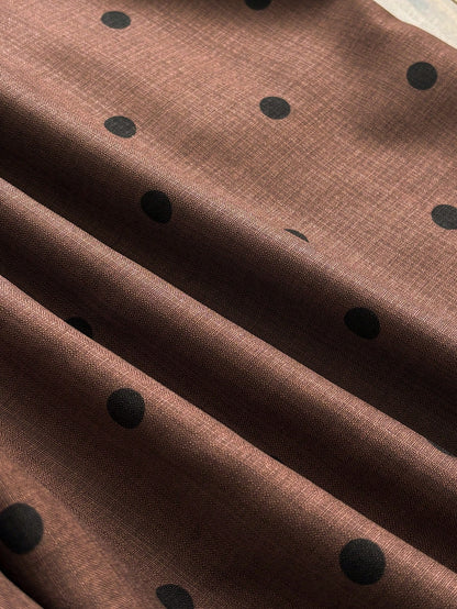 Franclia 1960s Vintage Brown Polka Dot Summer Pants,Elegant French Style Elastic Waist Pocket Design Lounge Pants For Casual,Daily,Commute,Beach,Countryside