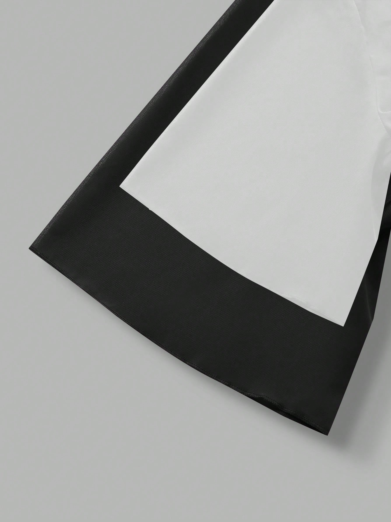 Franclia 2pcs Set Women Plus Size Short Sleeve V-Neck Chiffon Blouse With Bowknot Tie, Elegant Sexy Classy Black And White Summer Sheer Tops Night Out Beach