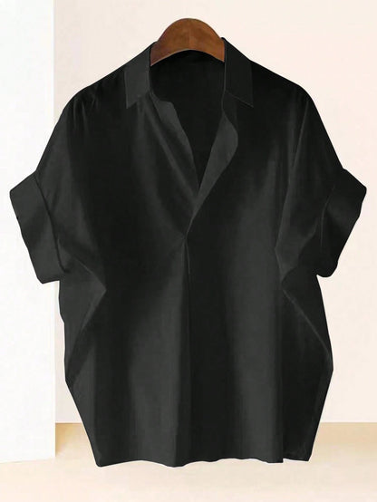 Franclia High-End Fashionable French Design Loose Batwing Sleeve Turndown Collar Women Blouse