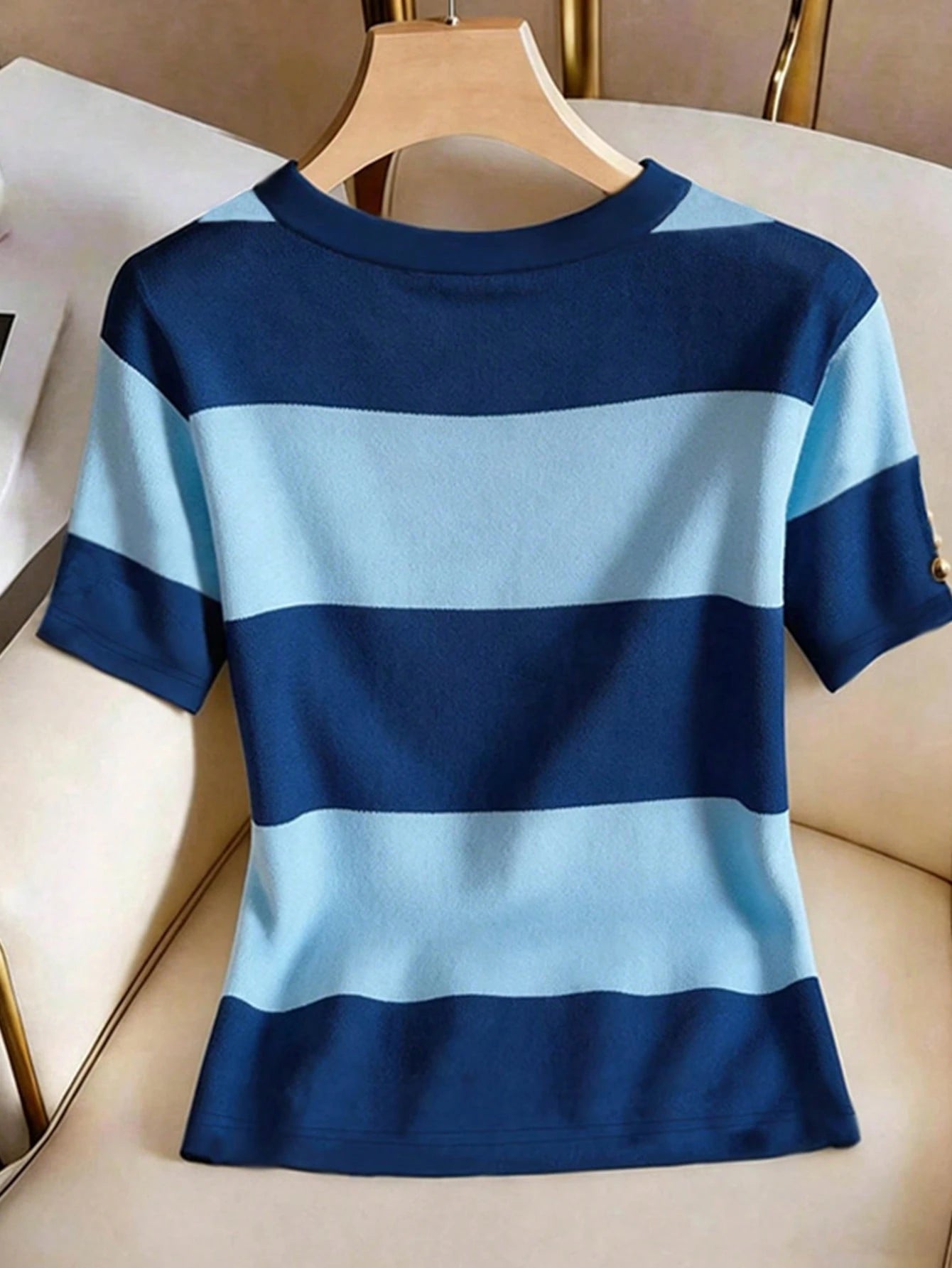 Franclia Plus Size Women Round Neck Color Block Casual Everyday T-Shirt