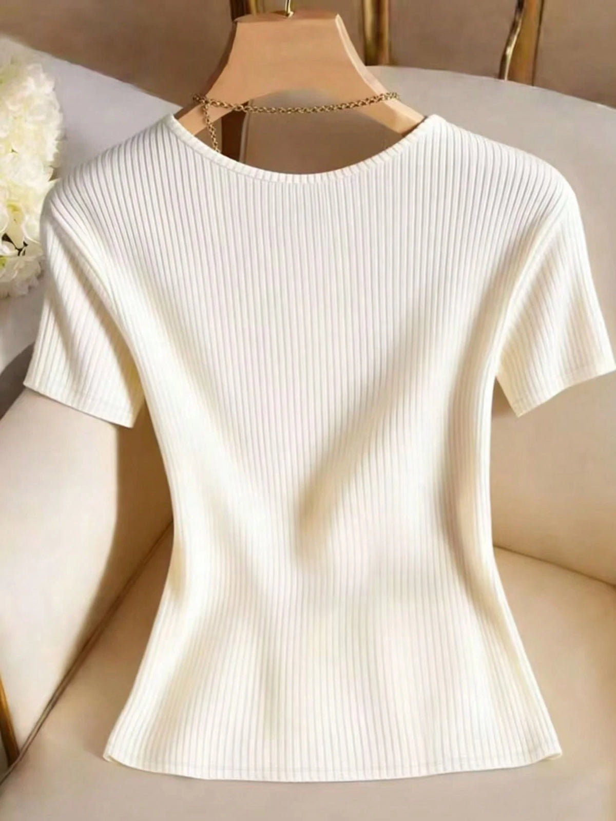 Franclia Women's Solid Color Casual Minimalist Versatile Daily Wear Short Sleeve T-Shirt Date Goin Out Black Summer