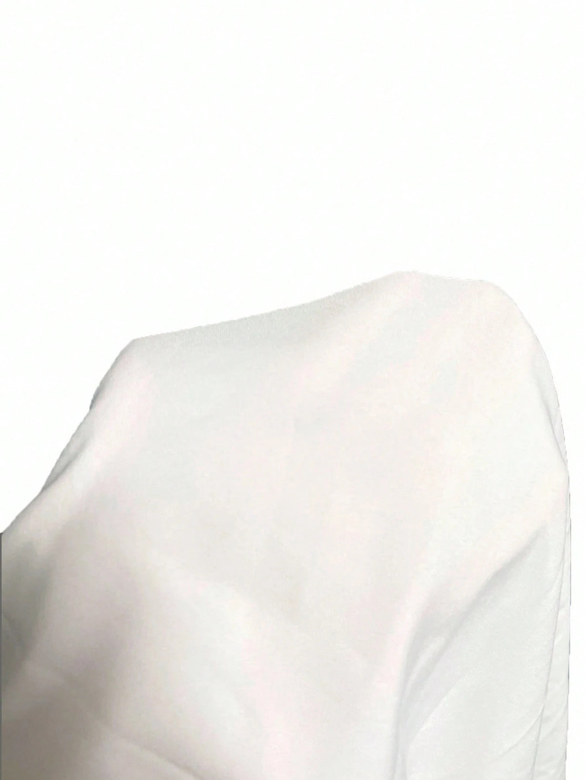 Franclia Women's Solid Color Pleated Polo Collar Short Sleeve Cinched Waist Chiffon Versatile White Blouse For Summer