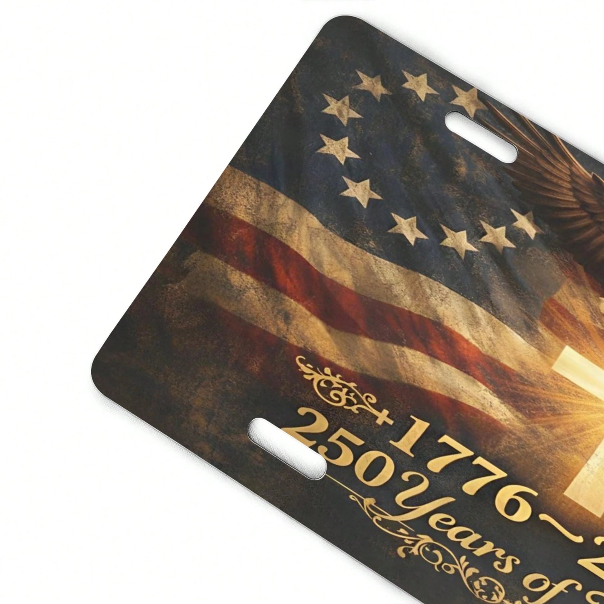 Front License Plate Cover, 250th Anniversary Of America's 250 Years Of Freedom Commemoration, Aluminum Decorative License Plate, Fun Metal Car License Plate 6X12, Aluminum Front License Plate, Suitabl