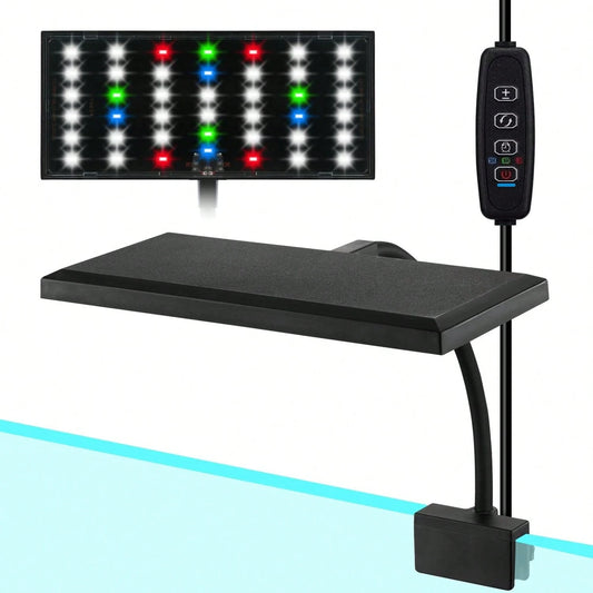 Full Spectrum Aquarium LED Lights For Small To Medium-Sized Fish Tanks. 42 LED Clip Lights Suitable For Aquatic Plant Lighting And Smart USB Universal Plant Lamps. The Clip Is Adjustable From 3 To 8 M