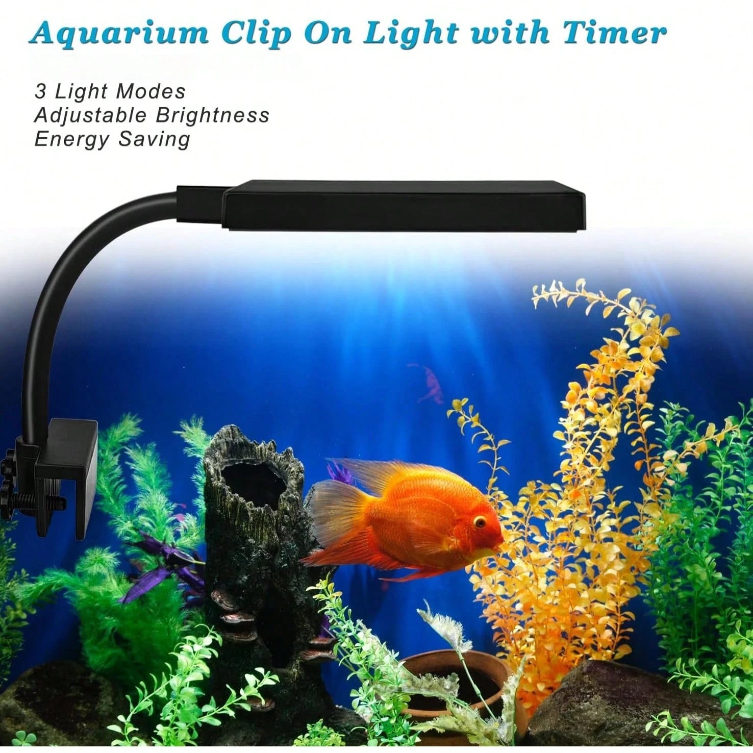 Full Spectrum Aquarium LED Lights For Small To Medium-Sized Fish Tanks. 42 LED Clip Lights Suitable For Aquatic Plant Lighting And Smart USB Universal Plant Lamps. The Clip Is Adjustable From 3 To 8 M