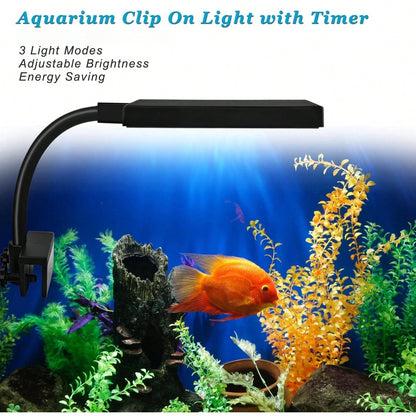 Full Spectrum Aquarium LED Lights For Small To Medium-Sized Fish Tanks. 42 LED Clip Lights Suitable For Aquatic Plant Lighting And Smart USB Universal Plant Lamps. The Clip Is Adjustable From 3 To 8 M