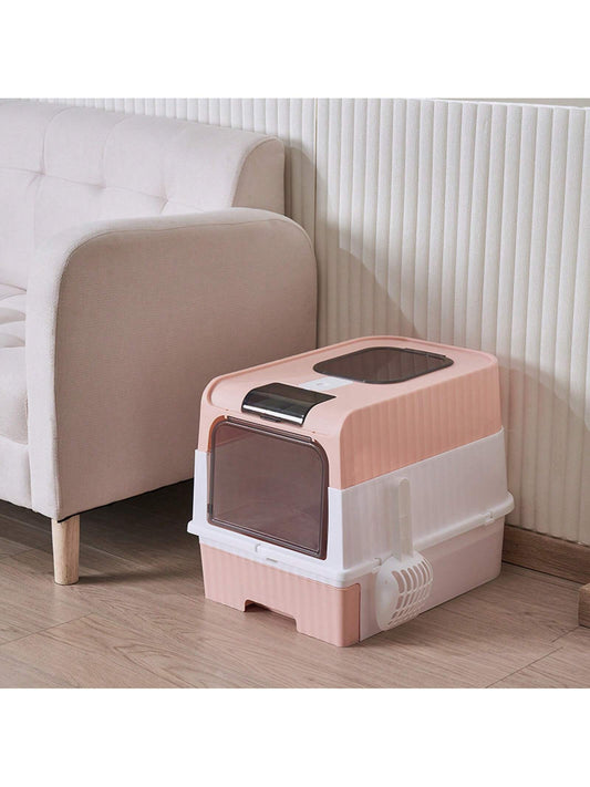 Fully Enclosed Extra Large Drawer-Style Cat Litter Box, Odor-Proof And Leak-Proof Cat Toilet With Double Door Top-Out Deodorizing Design, Suitable For Cats Up To 15 Pounds