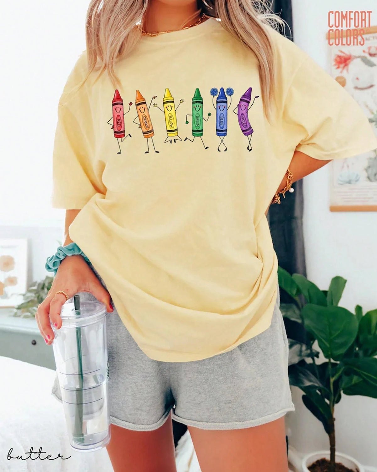 ® Funny Teacher Life Shirt Happy Doodle Back To School Gift Preschool Teacher School Supplies Shirt Crayon Pencil Tee