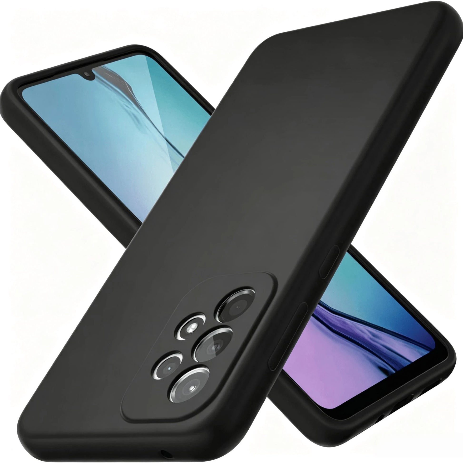 Galaxy Series Matte Black Fingerprint-Free Phone Case Anti-Slip Grease Resistant Flexible TPU Shell Raised Lens & Screen Edge Shock Absorbing Anti-Bump Accurate Openings Thin Full Coverage Durable Pro