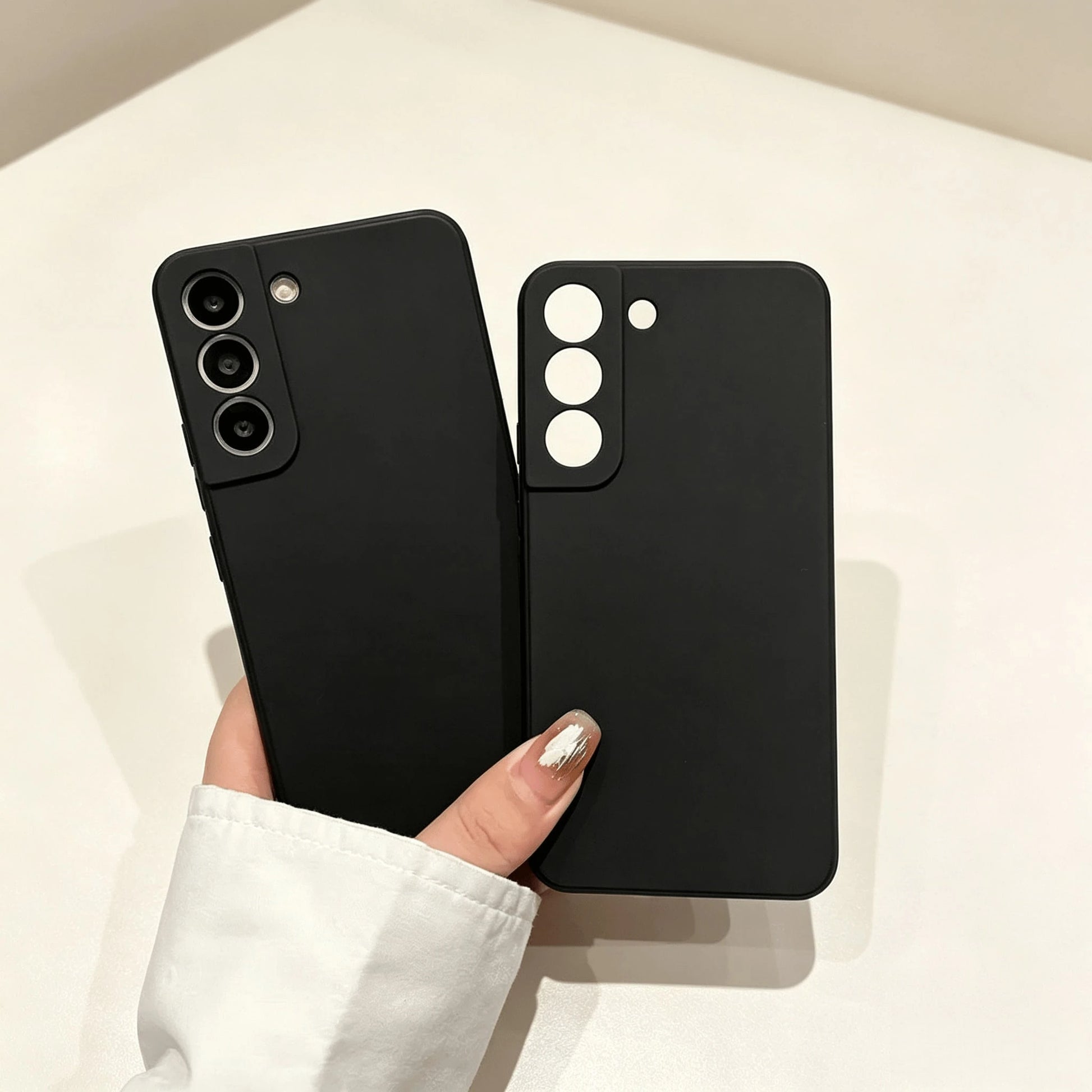 Galaxy Series Matte Black Fingerprint-Free Phone Case Anti-Slip Grease Resistant Flexible TPU Shell Raised Lens & Screen Edge Shock Absorbing Anti-Bump Accurate Openings Thin Full Coverage Durable Pro