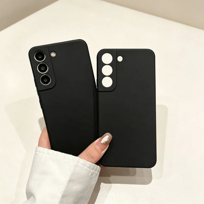 Galaxy Series Matte Black Fingerprint-Free Phone Case Anti-Slip Grease Resistant Flexible TPU Shell Raised Lens & Screen Edge Shock Absorbing Anti-Bump Accurate Openings Thin Full Coverage Durable Pro