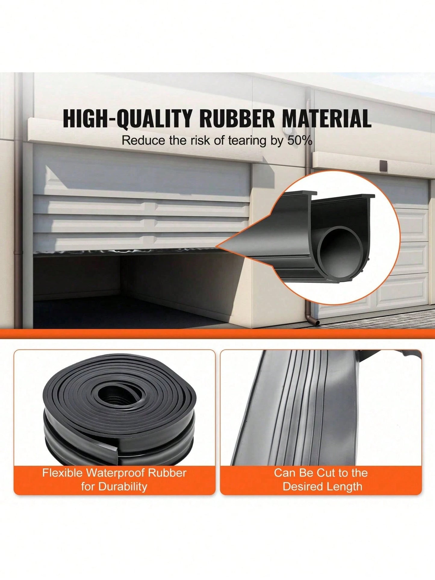 Garage Door Seals Bottom Rubber U Shape +O Ring Garage Door Weather Stripping Universal Weatherproof Threshold Buffering Sealing Rubber 5 16 Inch T-Ends And 3 3 4 Inch Width (20 Ft Black)