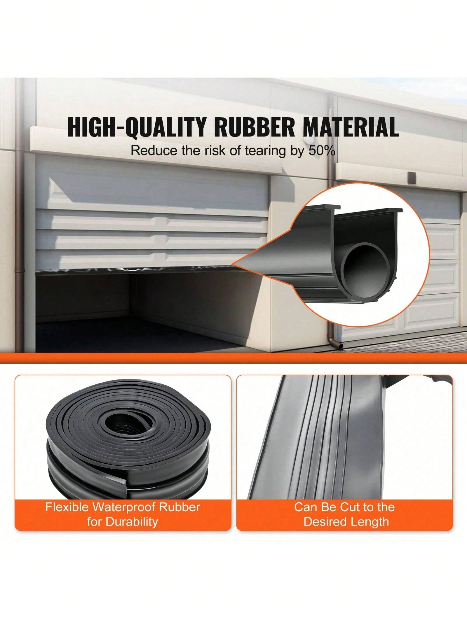 Garage Door Seals Bottom Rubber U Shape +O Ring Garage Door Weather Stripping Universal Weatherproof Threshold Buffering Sealing Rubber 5 16 Inch T-Ends And 3 3 4 Inch Width (20 Ft Black)