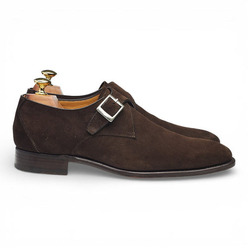 'Gareth 6307' Dark Brown Suede Single Monk Strap UK 6.5 F