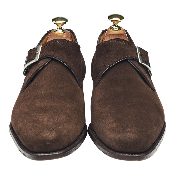 'Gareth 6307' Dark Brown Suede Single Monk Strap UK 6.5 F