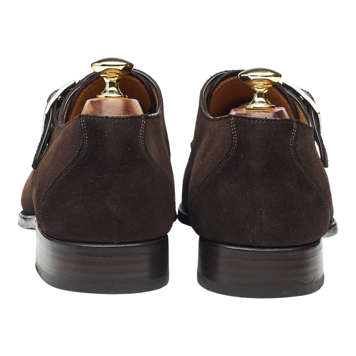 'Gareth 6307' Dark Brown Suede Single Monk Strap UK 6.5 F