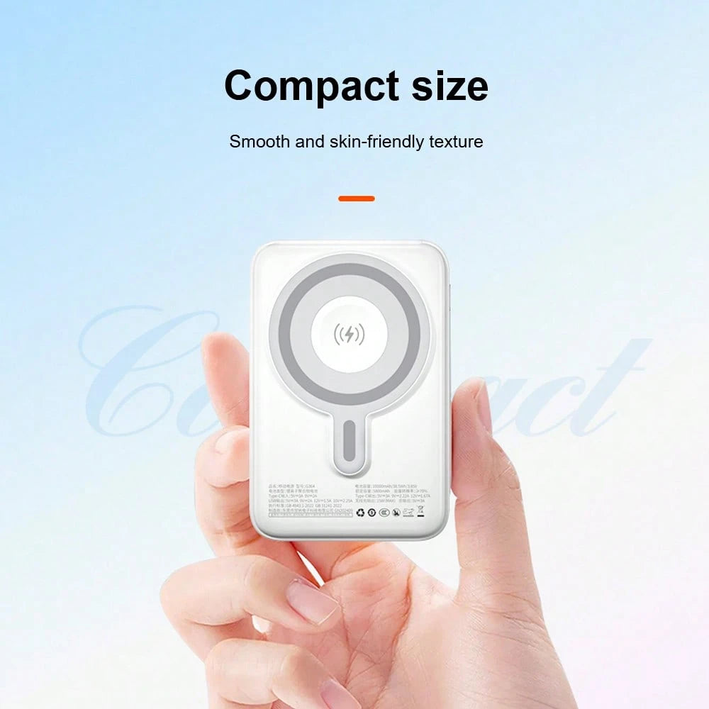 GAWFOLK Pink 10000mAh Power Bank With Stand & Built-In Cable- 2-In-1 Magnetic Wireless Charging Station, Adjustable Kickstand For Hands-Free Viewing, Fast Charging Compatible With Apple/Android. Perf
