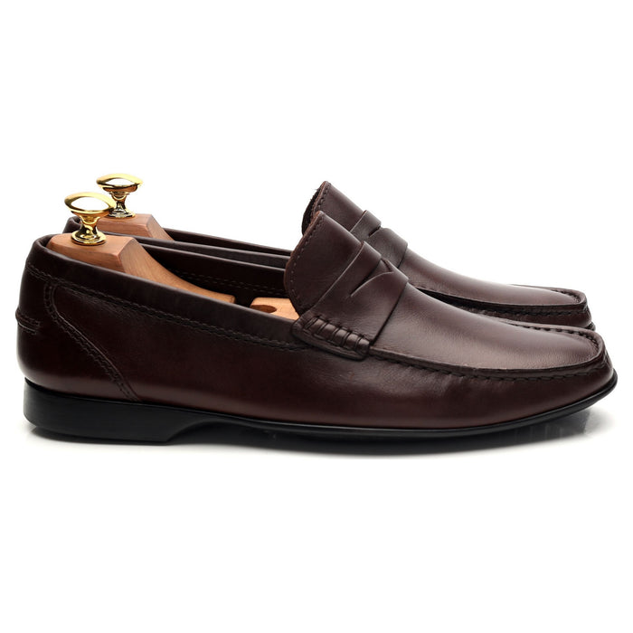 'Genoa' Dark Brown Leather Driving Loafers UK 6 E