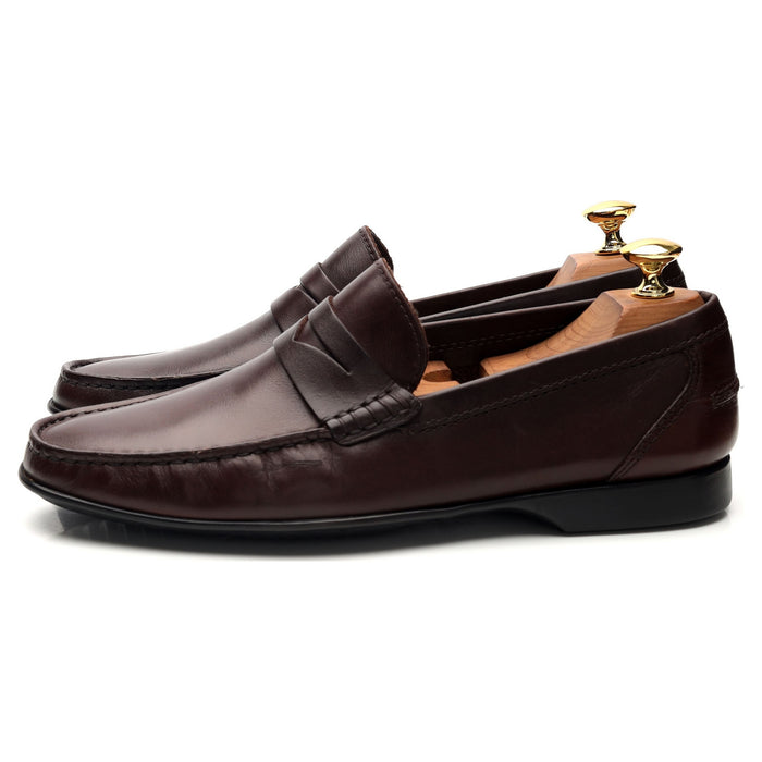 'Genoa' Dark Brown Leather Driving Loafers UK 6 E