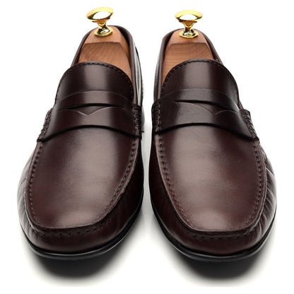 'Genoa' Dark Brown Leather Driving Loafers UK 6 E