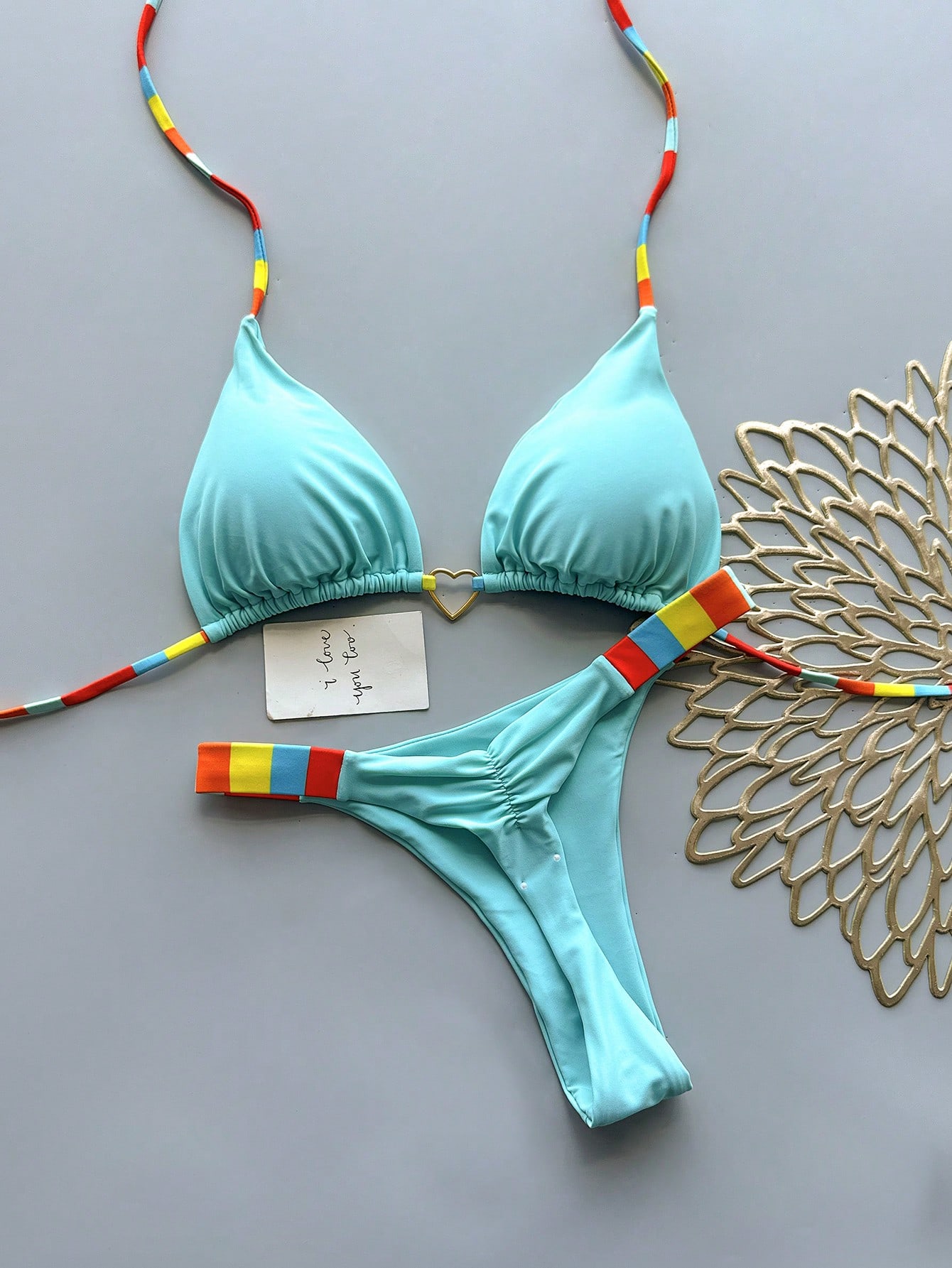 Geometric Pattern Tropical Floral Print Casual Cute Elegant Sexy Bohemian Style Tie Bikini Swimsuit Set Women Summer Vacation Beachwear