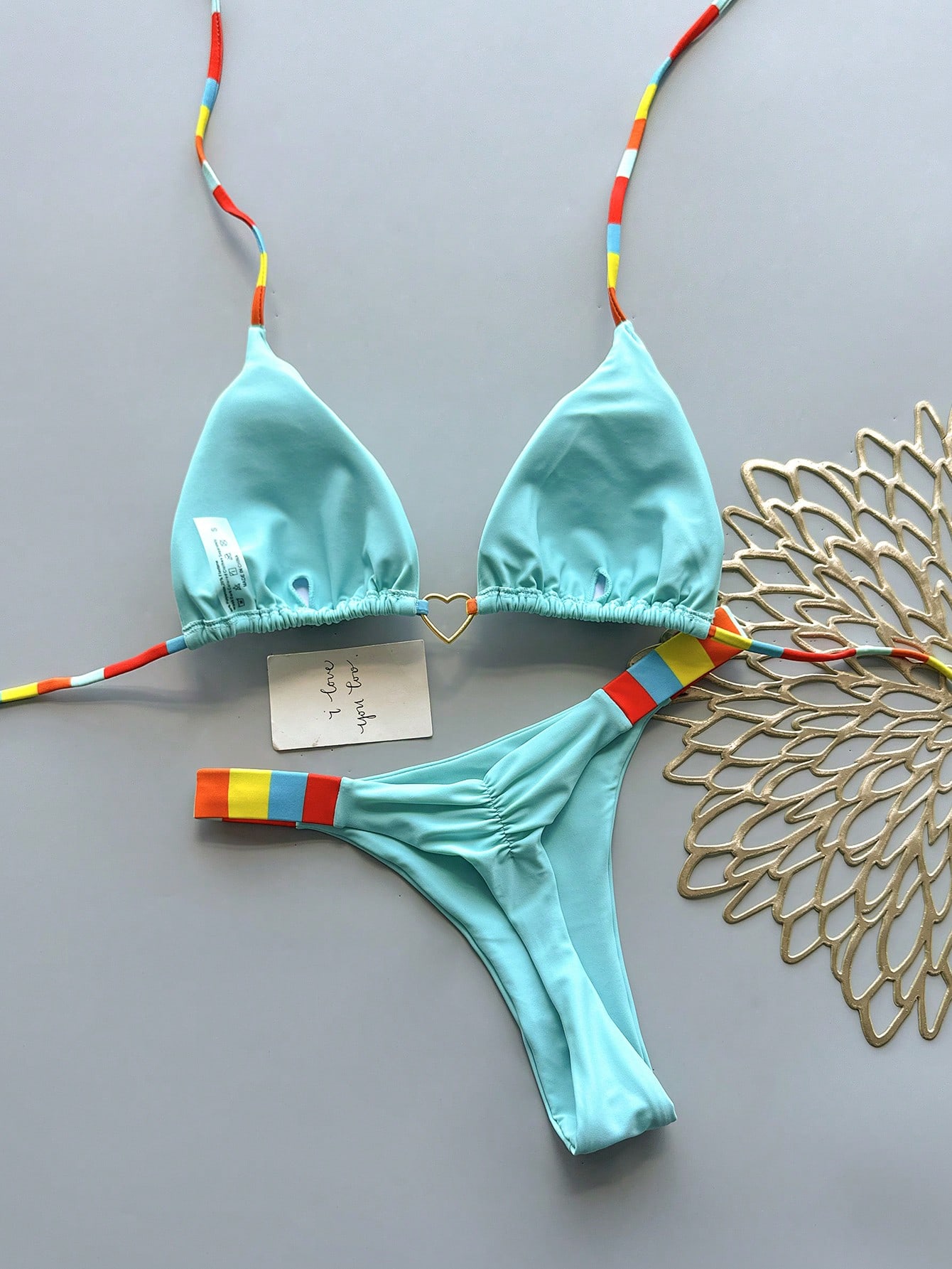 Geometric Pattern Tropical Floral Print Casual Cute Elegant Sexy Bohemian Style Tie Bikini Swimsuit Set Women Summer Vacation Beachwear
