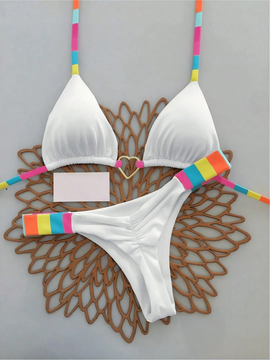 Geometric Pattern Tropical Floral Print Casual Cute Elegant Sexy Bohemian Style Tie Bikini Swimsuit Set Women Summer Vacation Beachwear