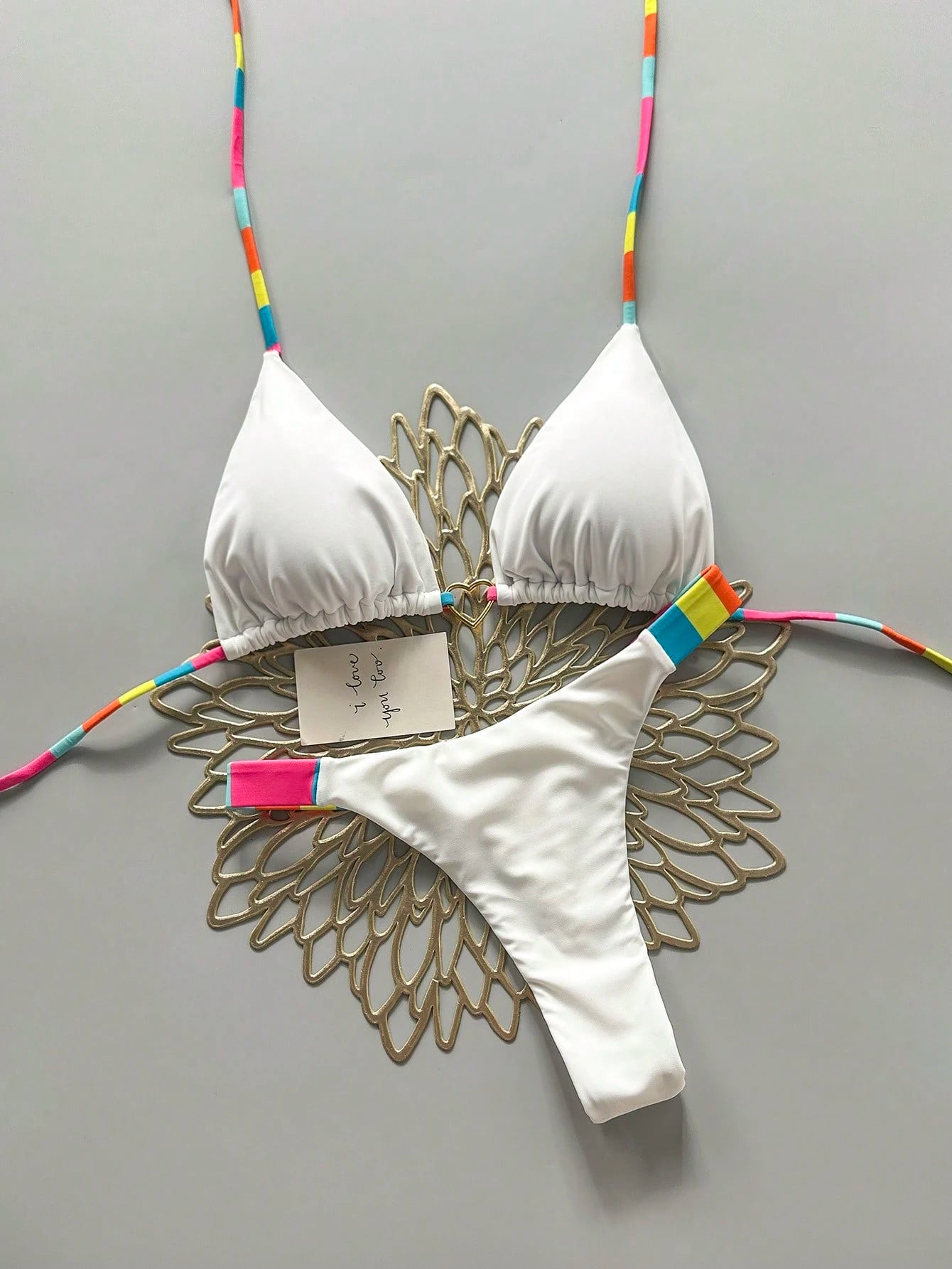 Geometric Pattern Tropical Floral Print Casual Cute Elegant Sexy Bohemian Style Tie Bikini Swimsuit Set Women Summer Vacation Beachwear