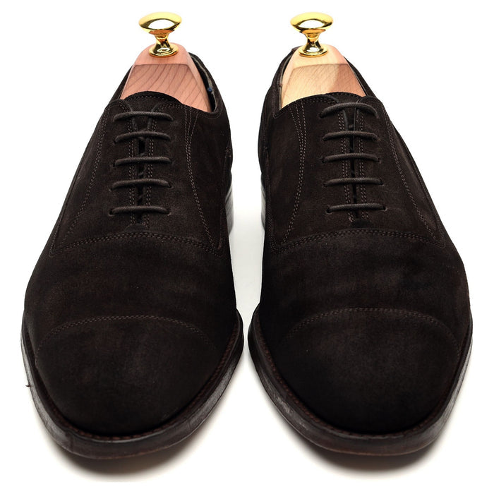 Gieves & Hawkes Dark Brown Suede Oxford UK 7 F