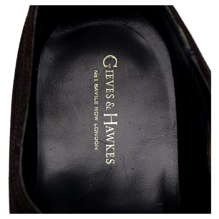 Gieves & Hawkes Dark Brown Suede Oxford UK 7 F