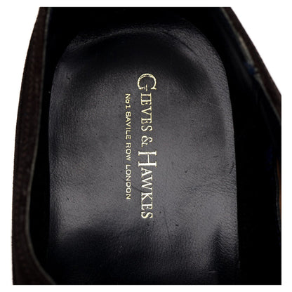 Gieves & Hawkes Dark Brown Suede Oxford UK 7 F