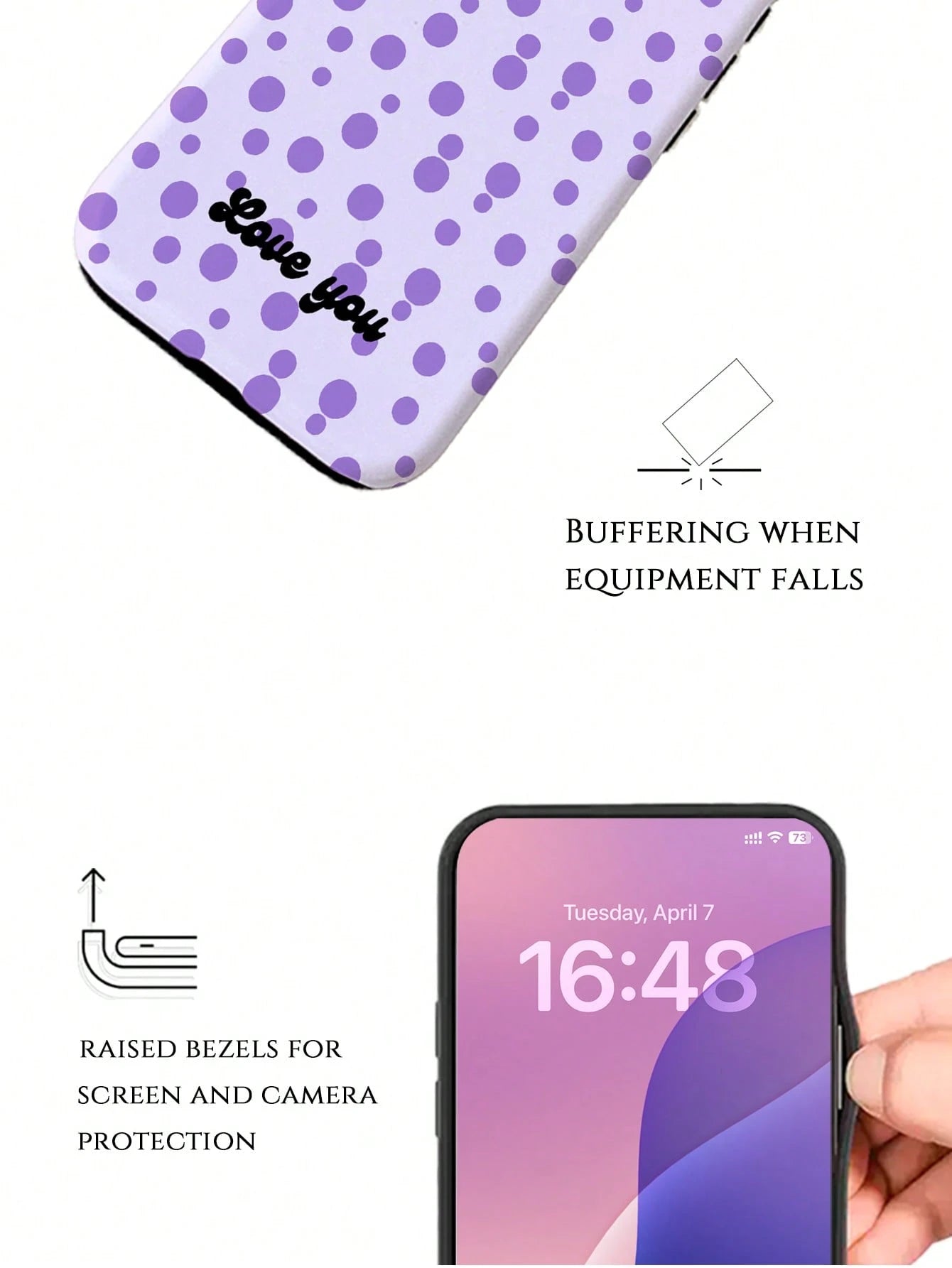 GIIPPA 1pc Customized Name Polka Dot Phone Case, Film 2-In-1 Phone Protective Cover, Suitable For IPhone 17/16/15/14/13/12/11 Phone Case, Suitable For Galaxy S26 S25 S24 Ultra/Plus/Fe, Back To School