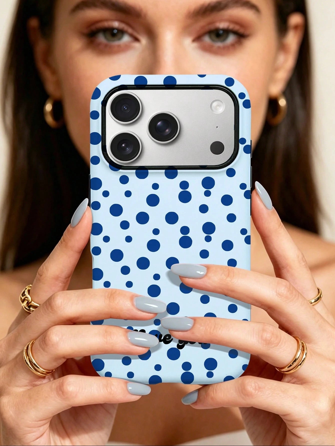 GIIPPA 1pc Customized Name Polka Dot Phone Case, Film 2-In-1 Phone Protective Cover, Suitable For IPhone 17/16/15/14/13/12/11 Phone Case, Suitable For Galaxy S26 S25 S24 Ultra/Plus/Fe, Back To School