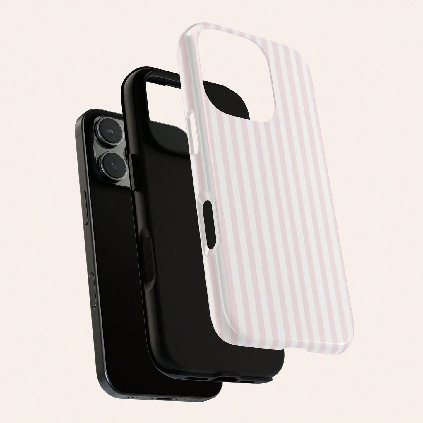 GIIPPA Pink & Light Pink Striped Phone Case Compatible With 17/16/15/14/13/12/11 Pro Max, Shockproof Protective Soft Silicone Phone Cover For Women Girls, Fashion Striped Design Anti-Fall Scratch Resi